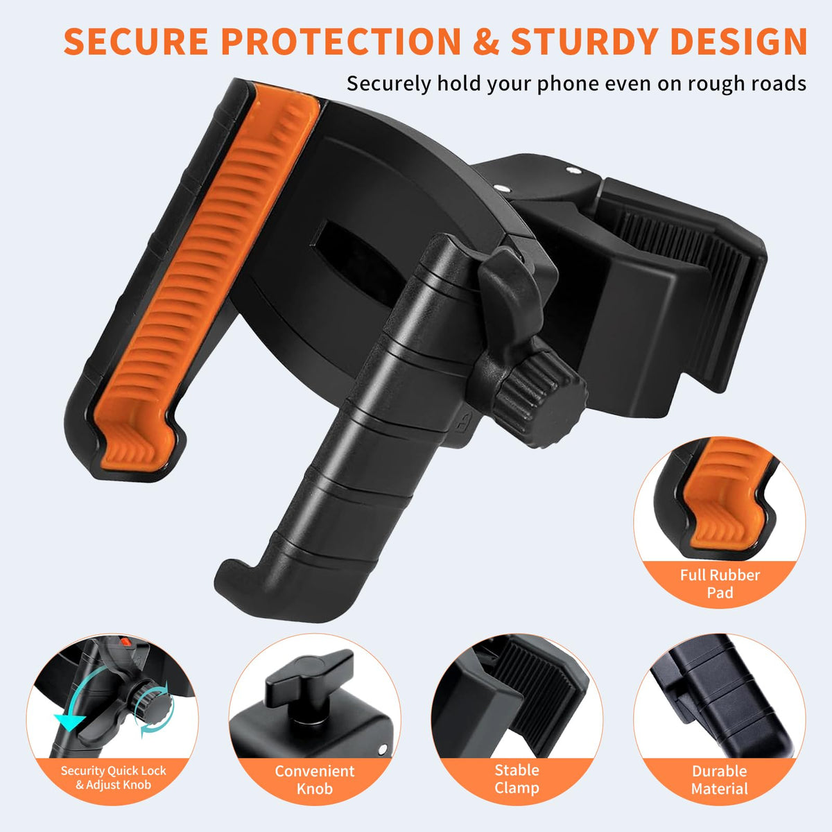 Linwetra quick-release knob holder for easy phone insert and removal.