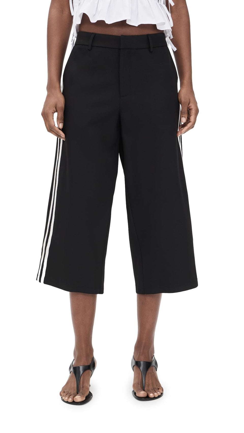 Lioness Genesis Pants Noir front view showing structured twill for office-ready look