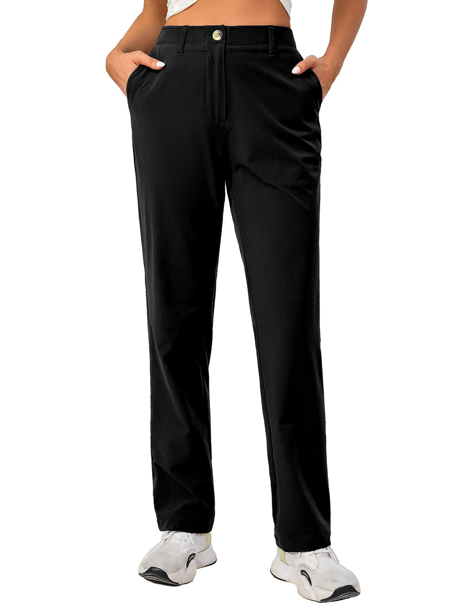 Little Donkey Andy golf pants fabric stretch close-up for flexible movement.