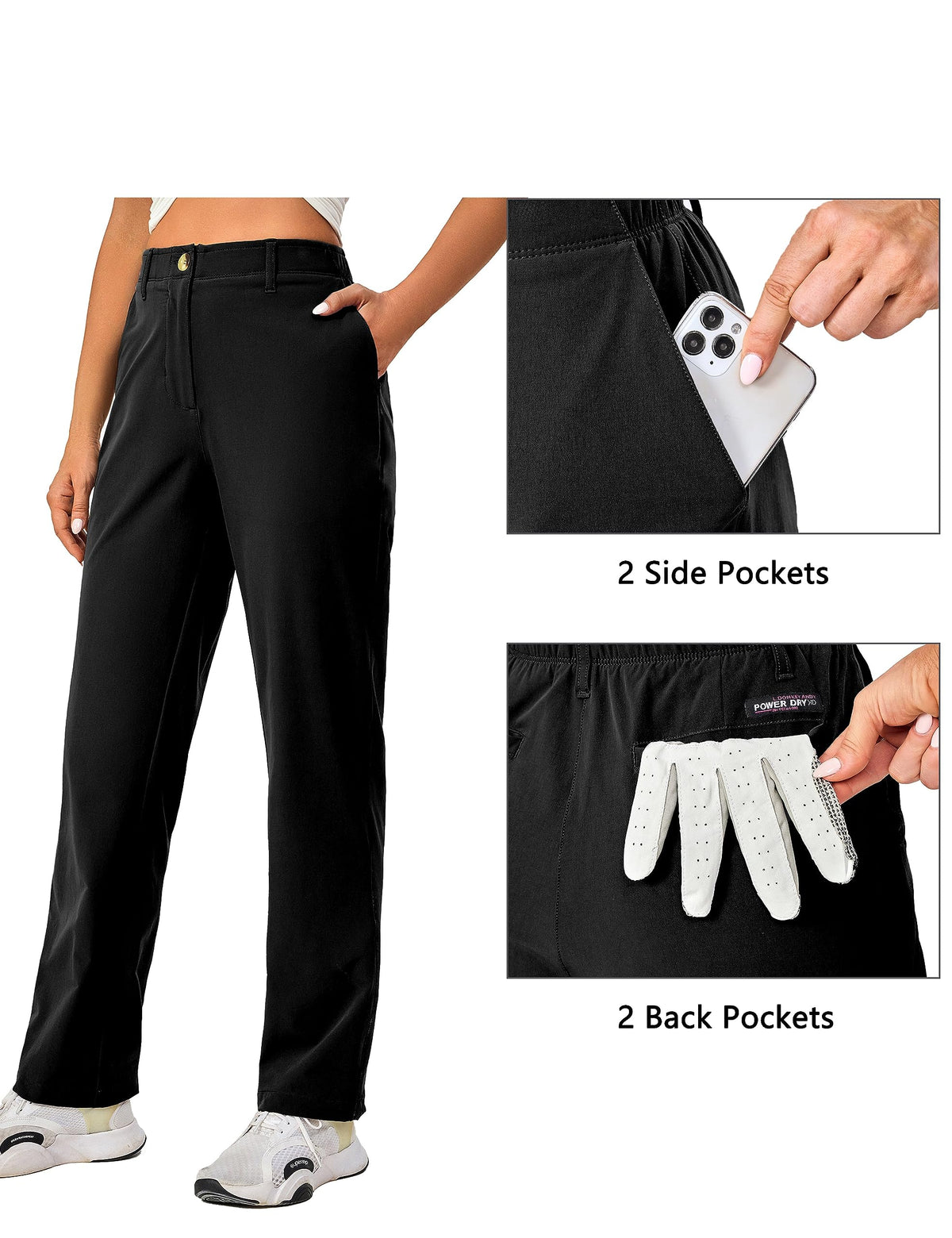 Little Donkey Andy golf pants UPF 50+ sun protection fabric visible.