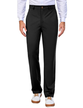 Little Donkey Andy men's golf pants front view in black for all-day comfort