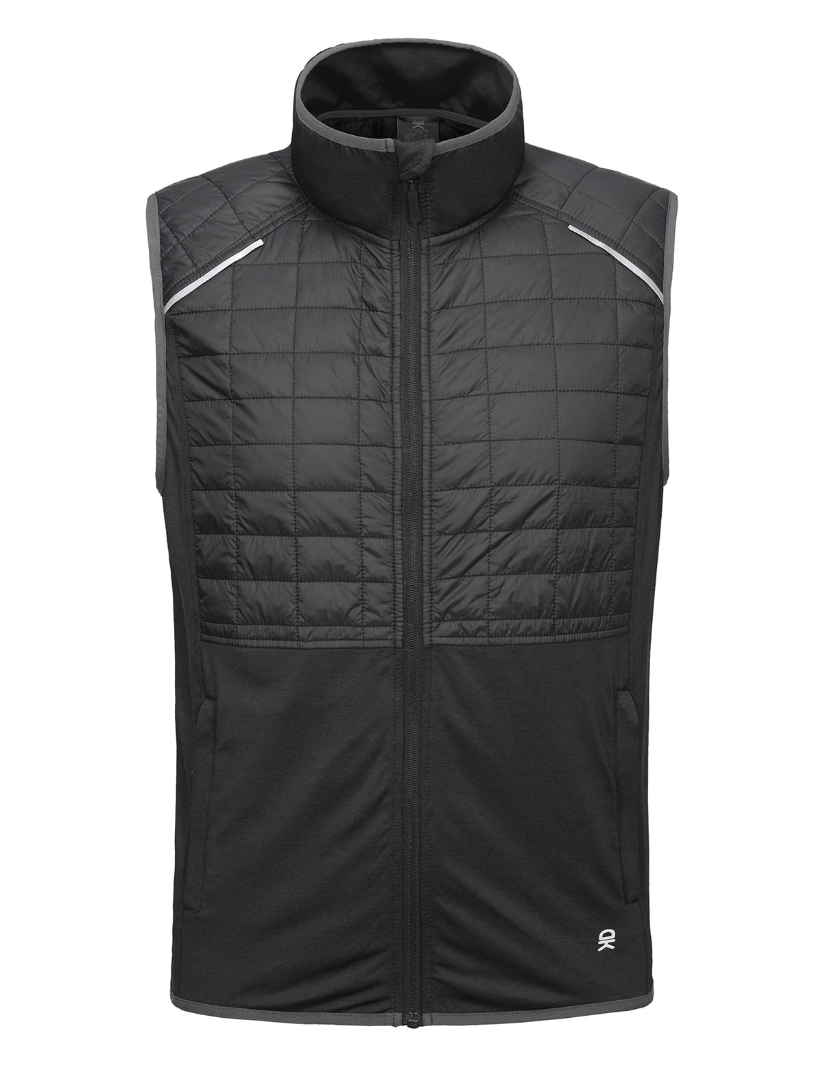 Little Donkey Andy vest back view highlights quilted panels that help trap warmth.