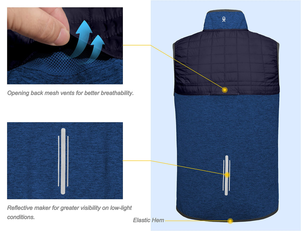 Quilted panel adds warmth on Little Donkey Andy vest.