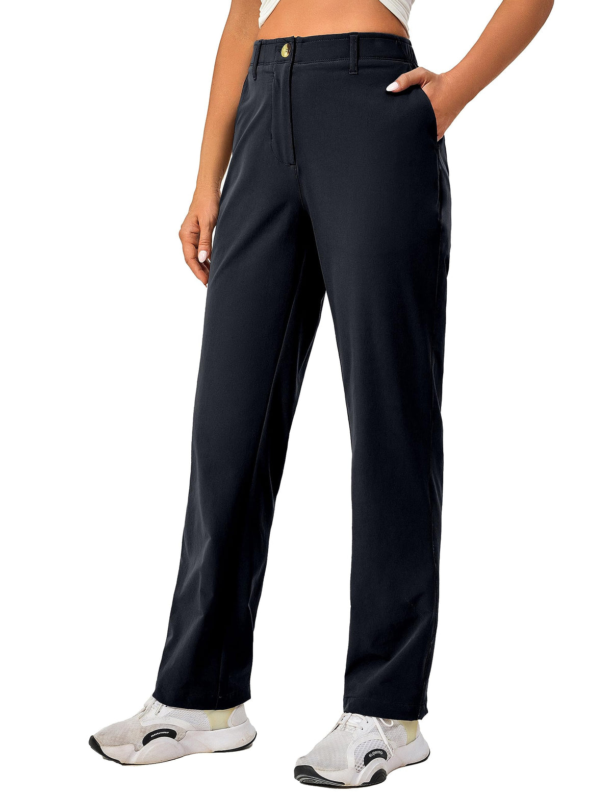 Little Donkey Andy golf pants back pocket with snap for secure cards and cash.