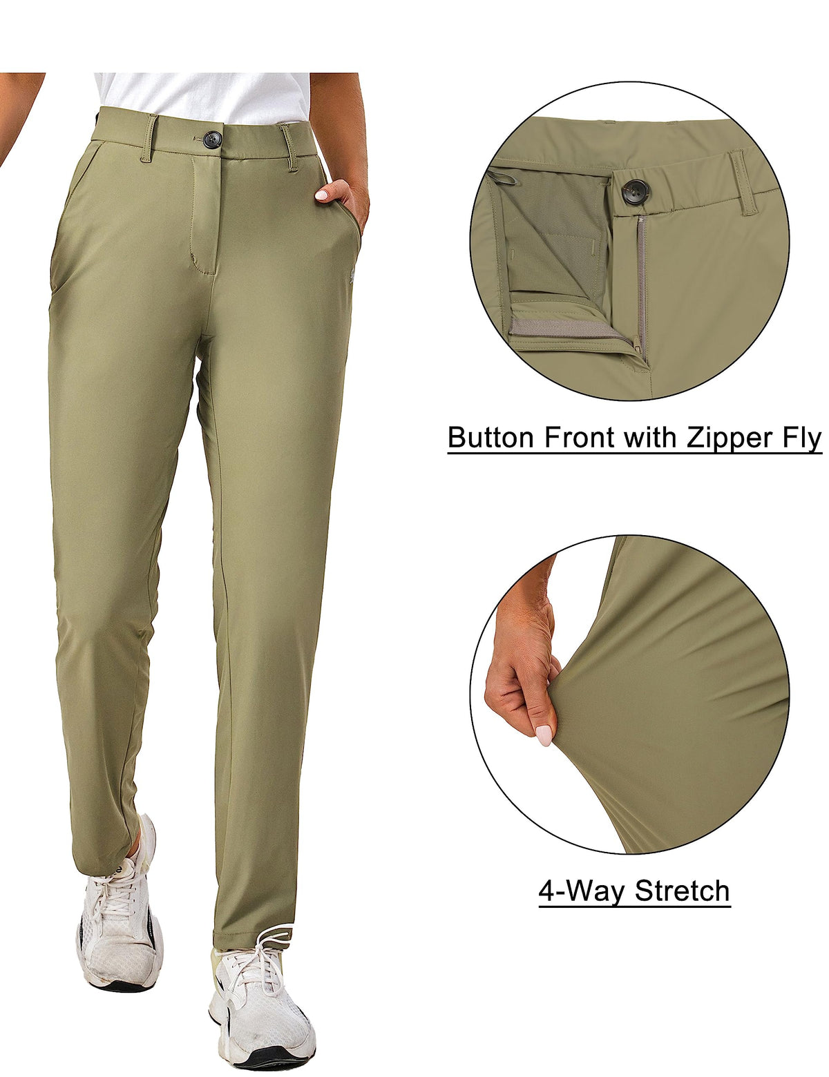 Little Donkey Andy women's golf pants moisture-wicking fabric helps stay dry between shots