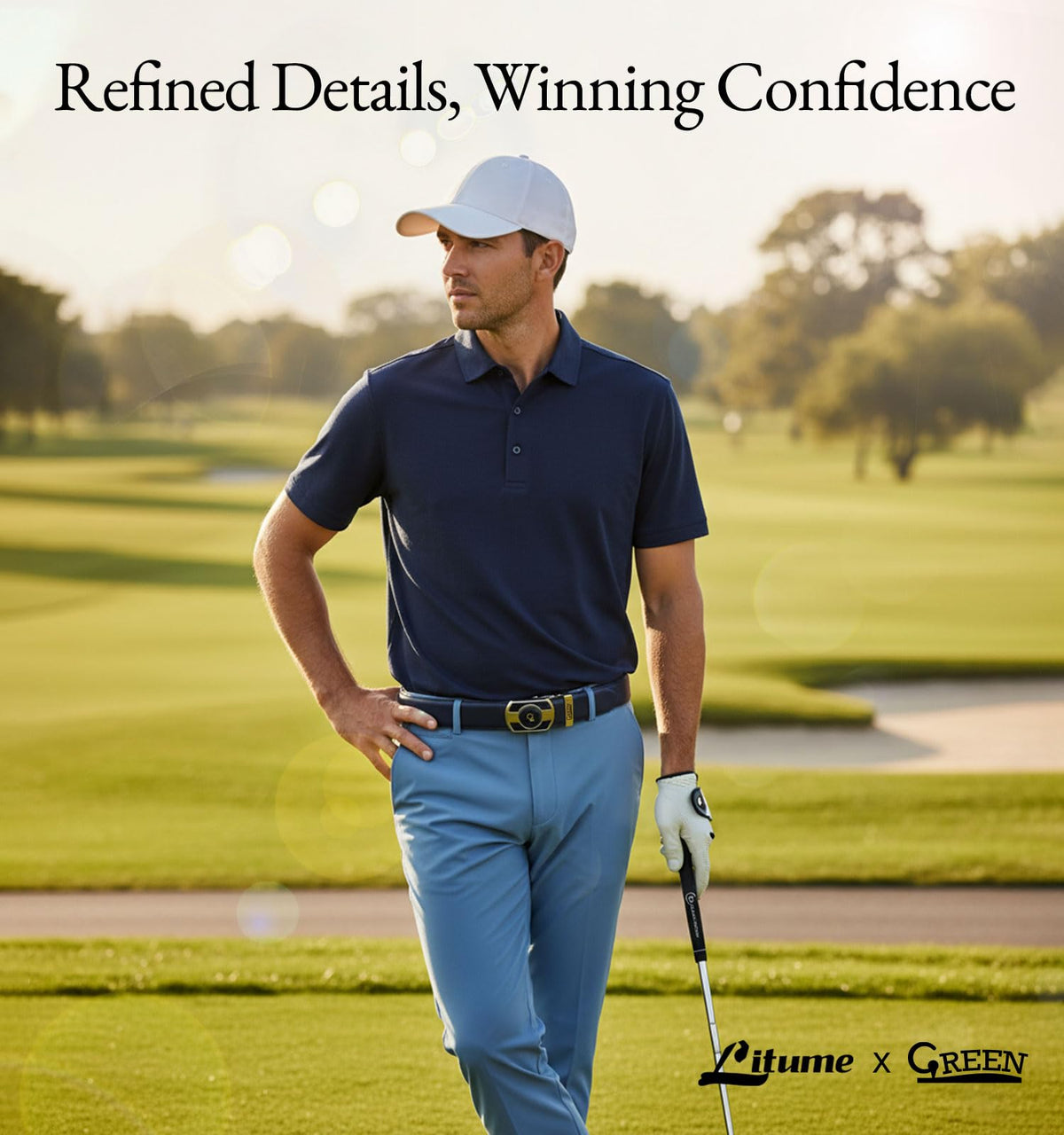 Litume cut-to-fit belt showing extended size range up to 43 inches.