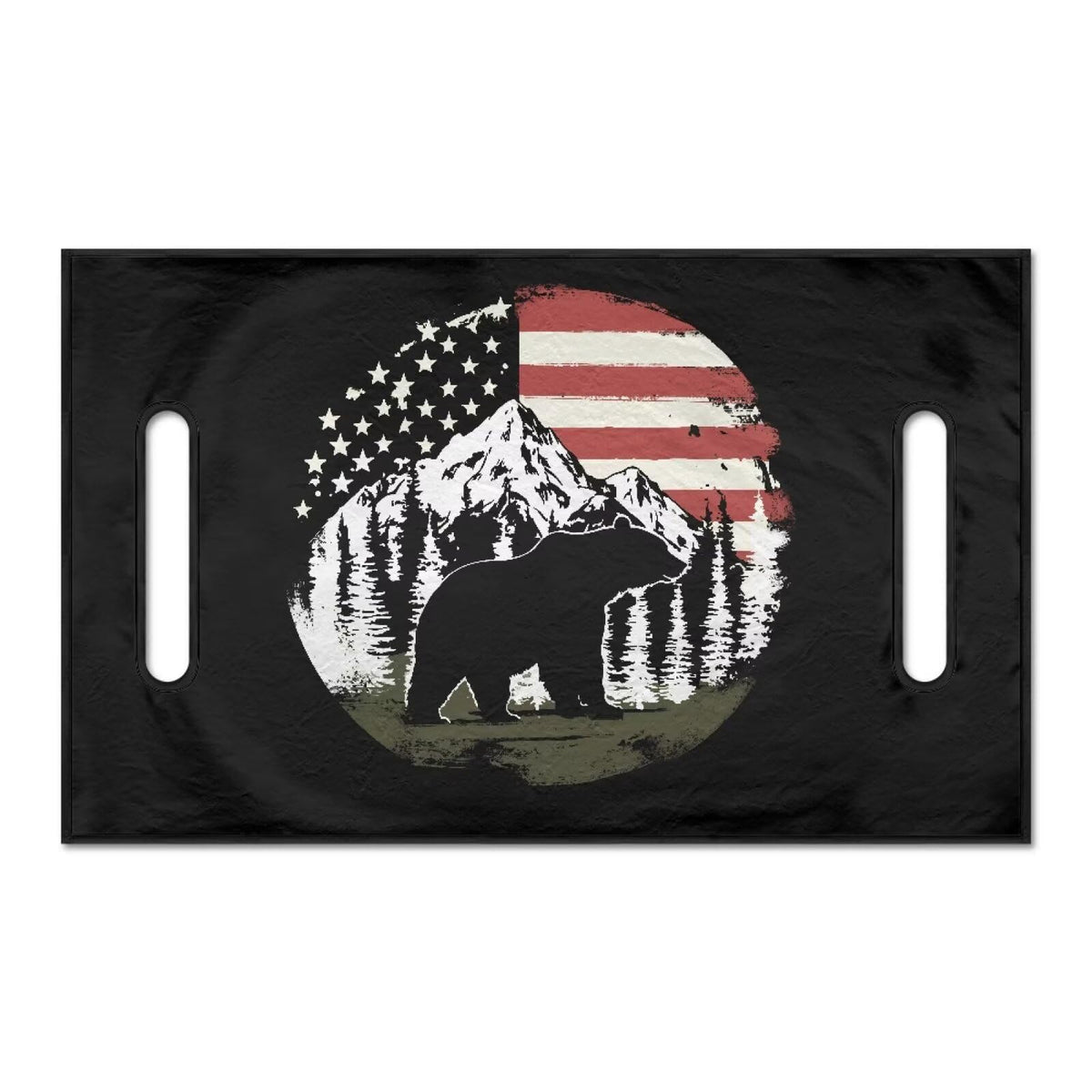 Liuqpwys American Flag Bear golf cart seat cover protects two-seat carts from wear.