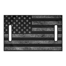 Liuqpwys black American flag seat cover on a two-passenger golf cart for stylish protection