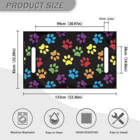Liuqpwys Colorful Dog Paws Seat Cover close-up of quilted fabric and non-slip underside