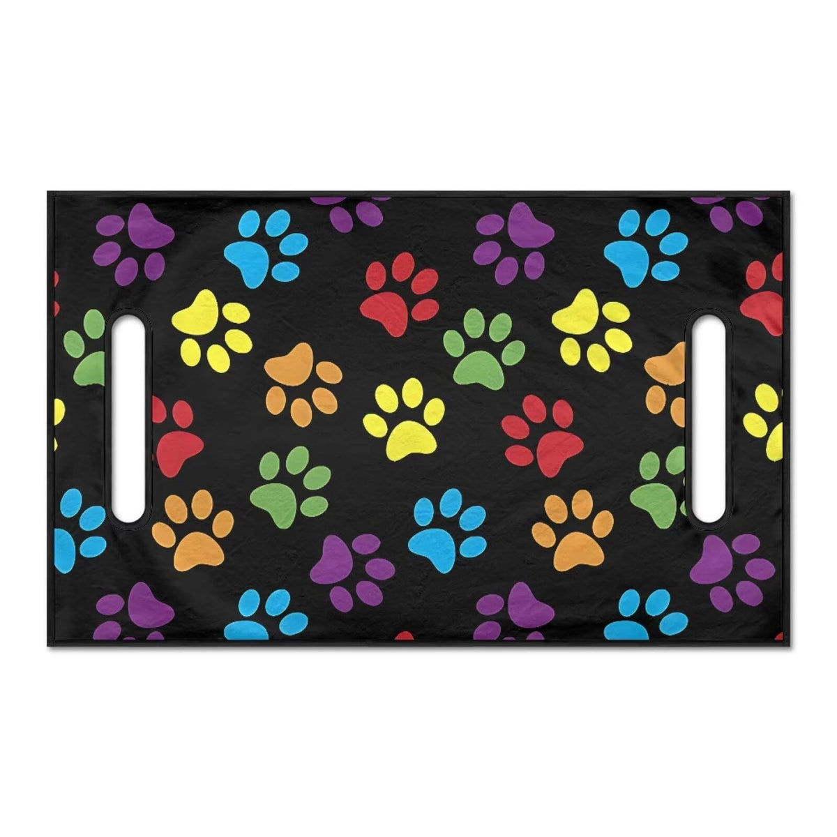 Liuqpwys Colorful Dog Paws Seat Cover front view on a two-person golf cart for protection and comfort