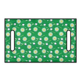 Liuqpwys Daisy golf cart seat cover blanket packaging highlighting durable, easy-care polyester fabric.