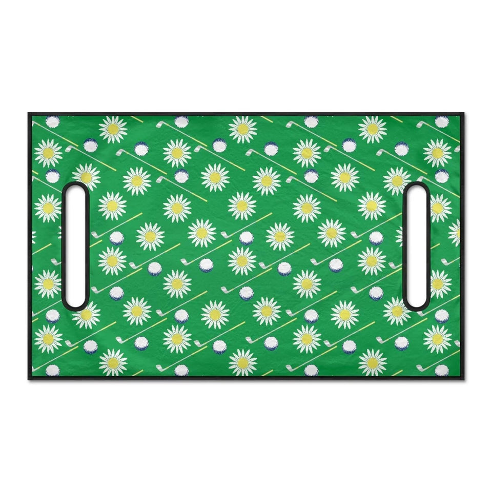 Liuqpwys Daisy golf cart seat cover blanket packaging highlighting durable, easy-care polyester fabric.