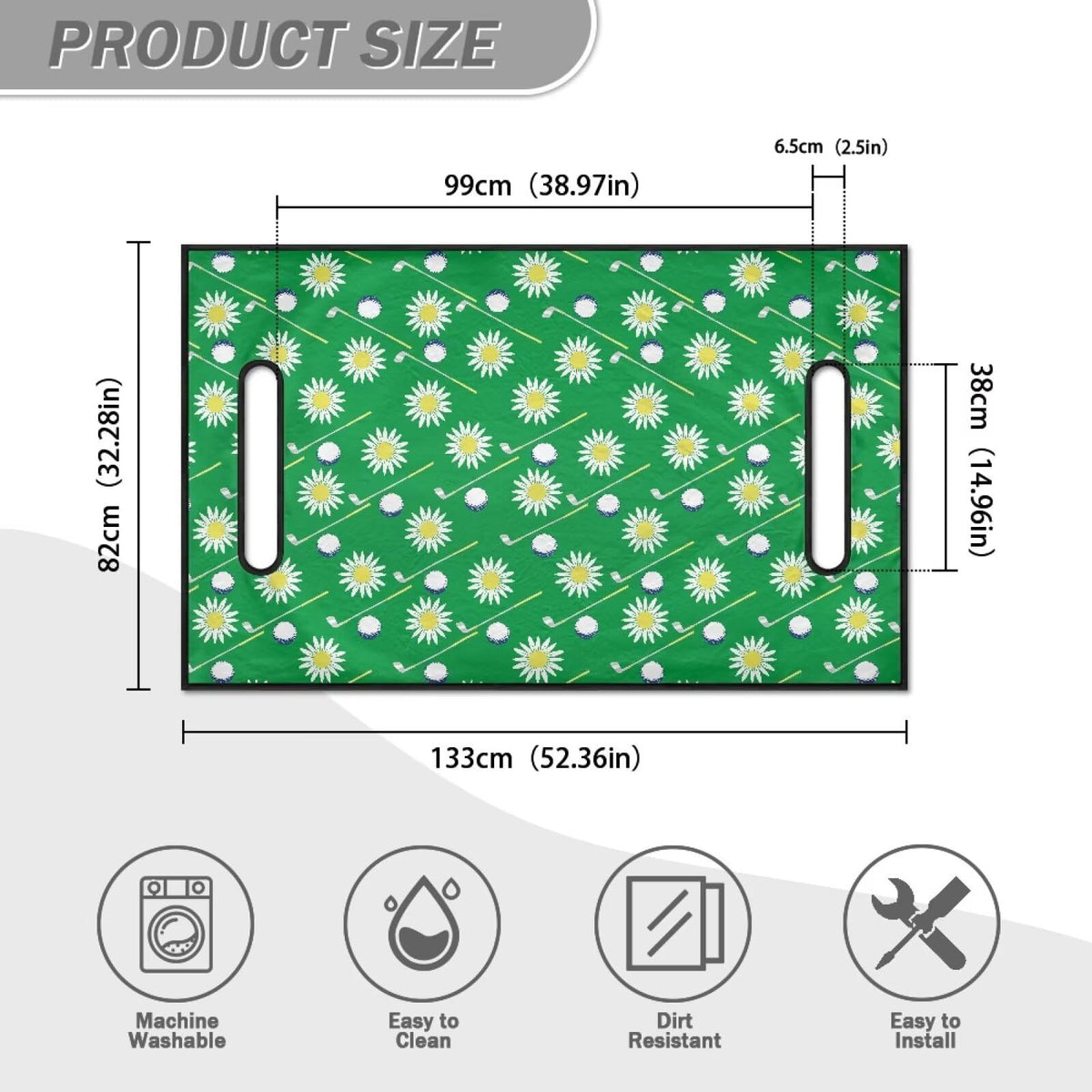 Liuqpwys Daisy golf seat cover blanket care instructions and washable design.