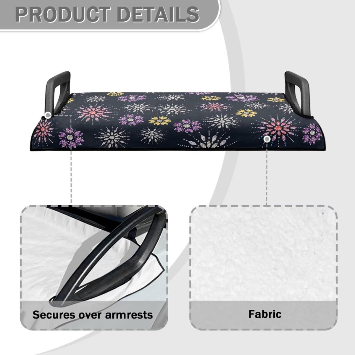 Liuqpwys Diamond Flowers seat cover on cart highlighting multiple styles for updates.