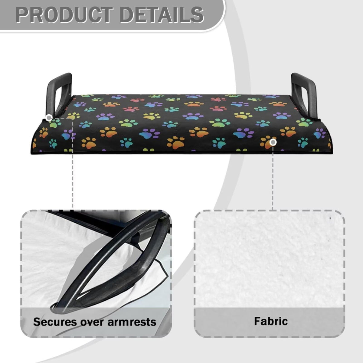 Liuqpwys dog paw print seat cover, durable and washable for easy care.