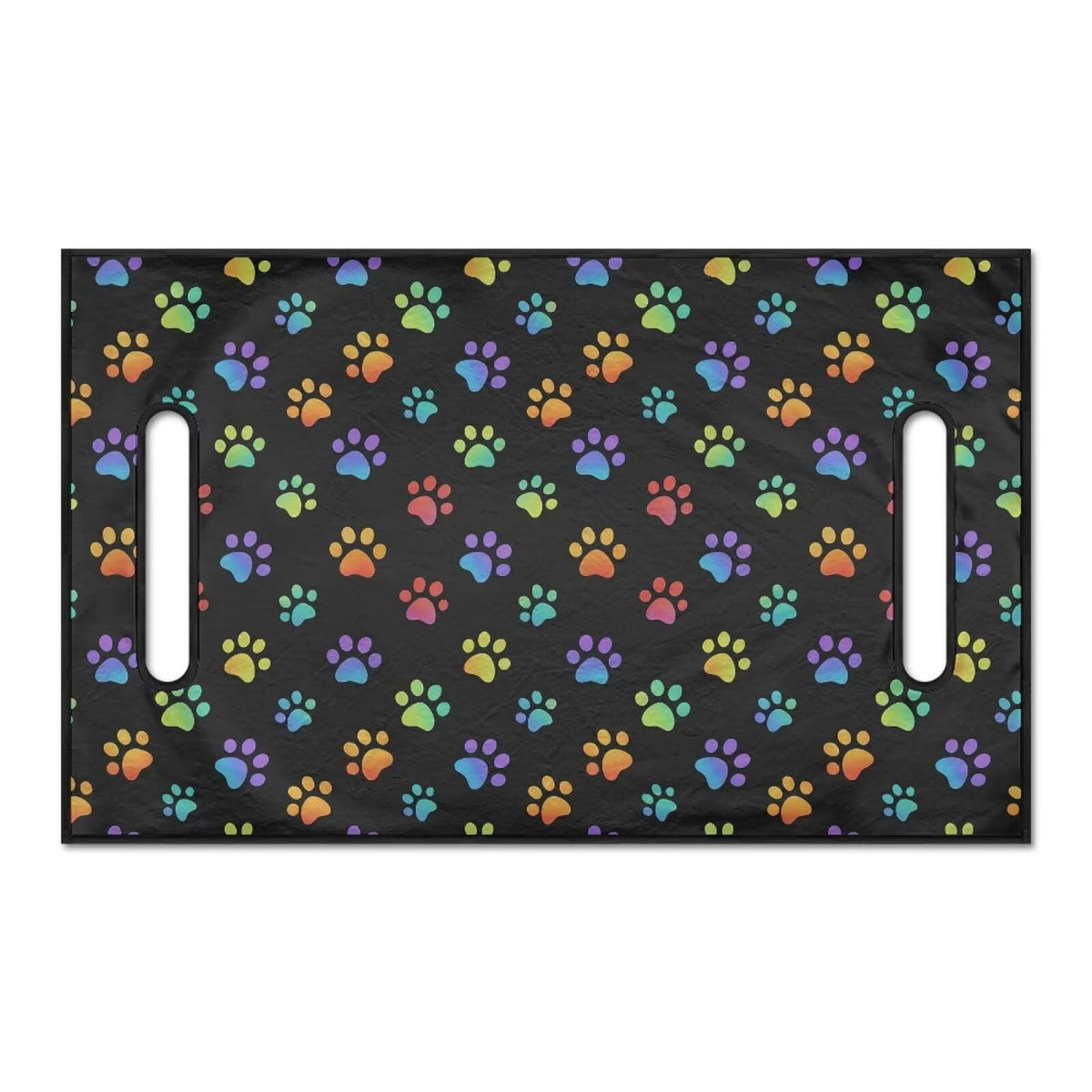Liuqpwys dog paw print seat cover, front view, stylish protection for two-person golf carts.