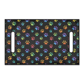 Liuqpwys dog paw print seat cover, front view, stylish protection for two-person golf carts.