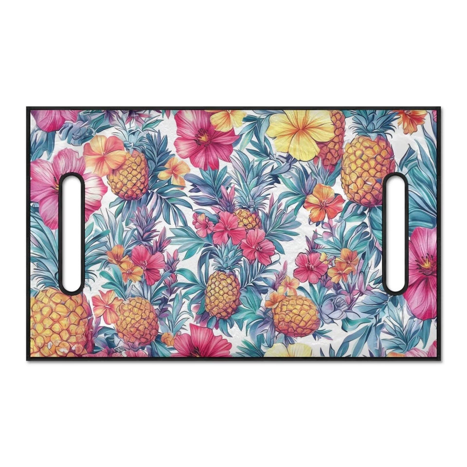Liuqpwys Hawaiian Pineapple seat cover on seat for two-passenger carts adds comfort and protection.