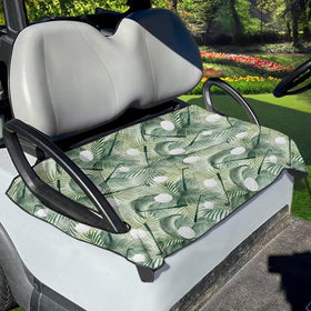 Liuqpwys Palm Leaf seat cover side view demonstrates universal fit and secure feel
