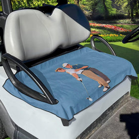 Liuqpwys Play Golf seat cover on cart seat providing secure fit.
