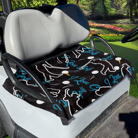 Liuqpwys seat cover demonstrates quick, tool-free installation on a golf cart