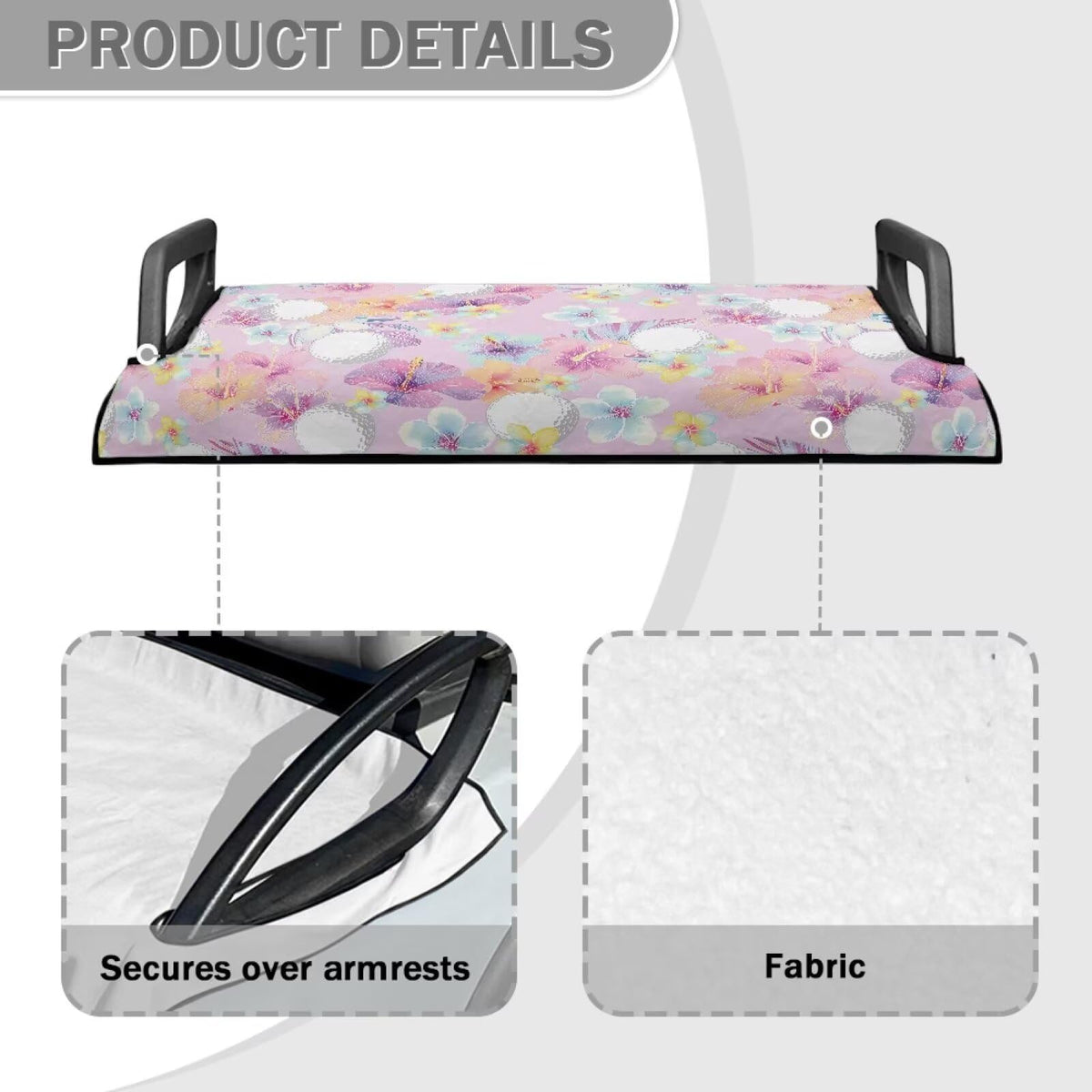 Liuqpwys Tropical Blossom seat cover, easy-install with armrest holes for quick setup.