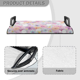 Liuqpwys Tropical Blossom seat cover, easy-install with armrest holes for quick setup.
