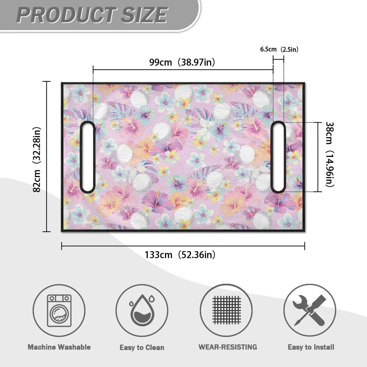 Liuqpwys Tropical Blossom seat cover, machine washable for fast cleaning after rounds.
