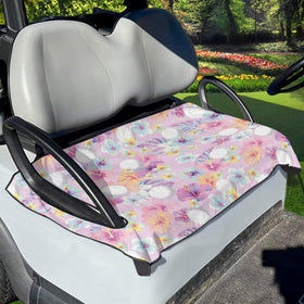 Liuqpwys Tropical Blossom seat cover, non-slip backing, keeps the seat in place on rough fairways.