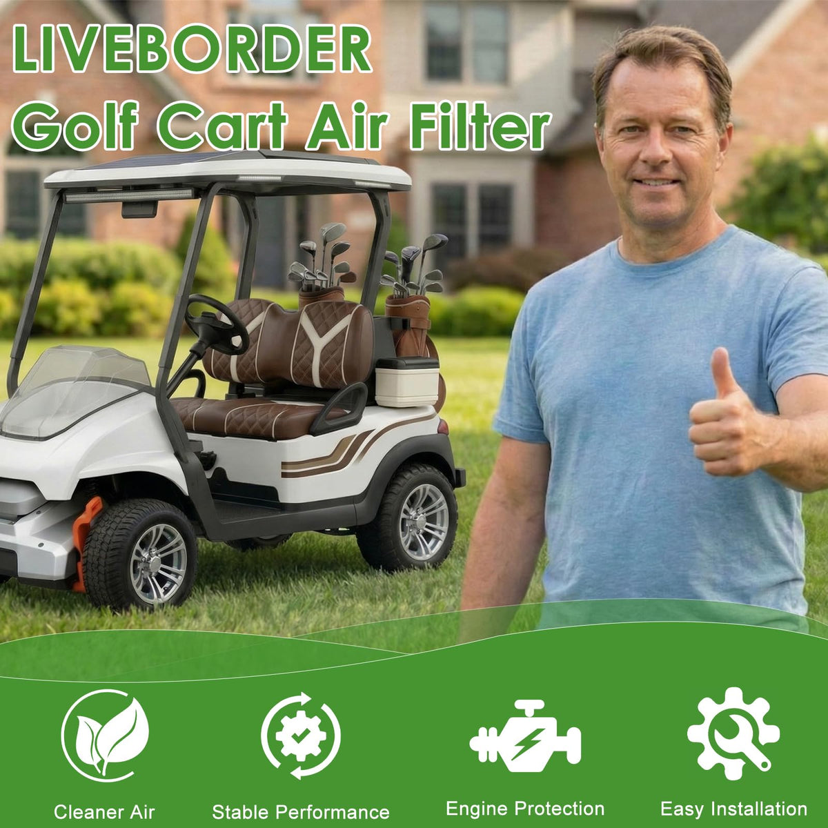 LIVEBORDER complete kit with air, fuel, oil filters and spark plug ready for routine service