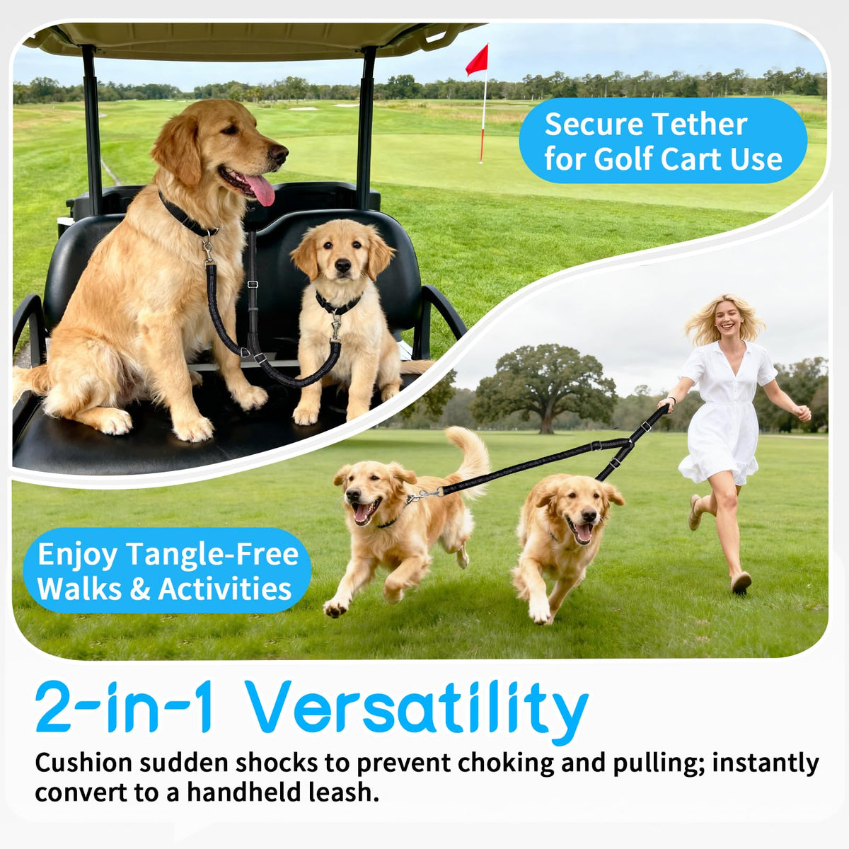 LIXOOMER elastic buffer leash absorbs shocks for a smoother ride.
