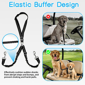LIXOOMER universal fit cart leash adapts to any golf cart and dog size.