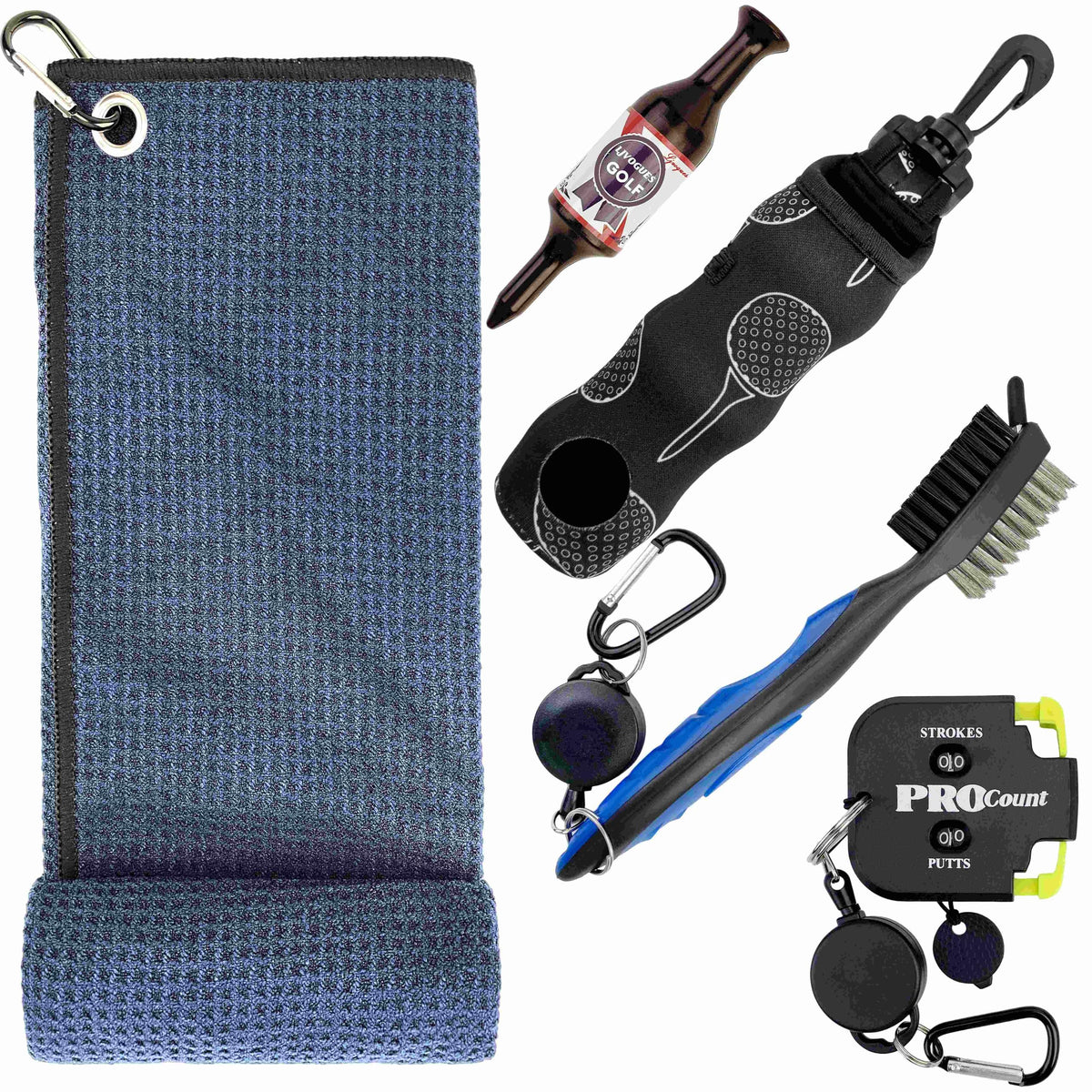 LJVOGUES Golf Accessories Kit cover displays neatly organized tools for on-course maintenance.