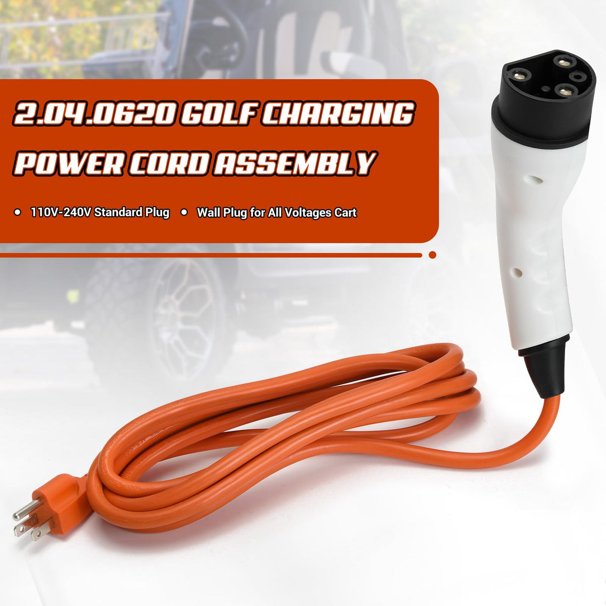 LM LPXWM 110V-240V 3-pin plug enables efficient golf cart charging