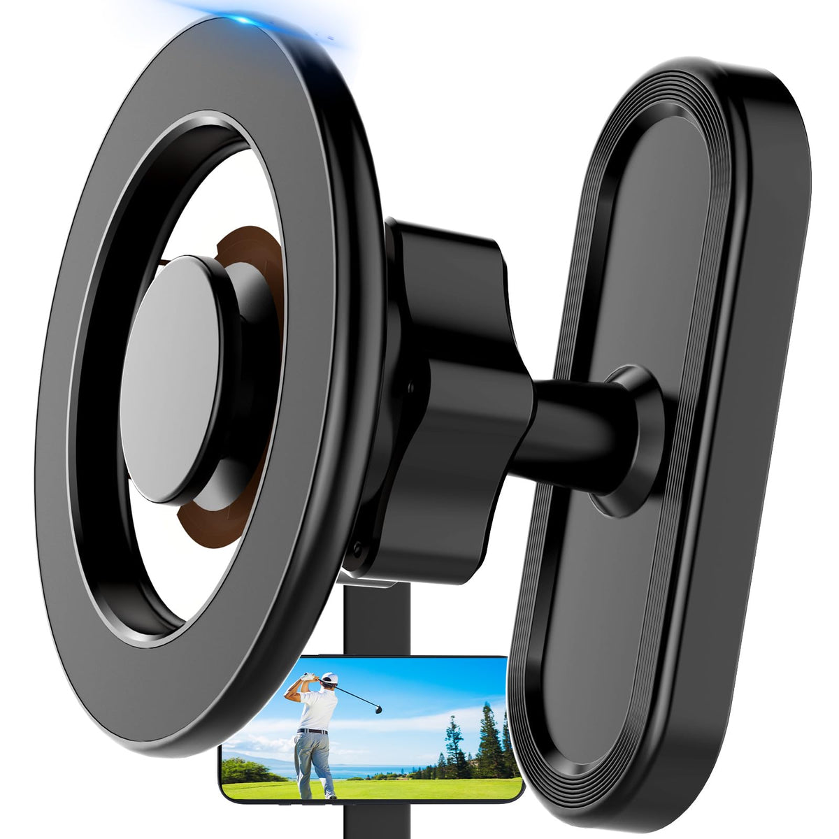 LOERUMG magnetic N56 base keeps your phone steady on golf cart during rough terrain
