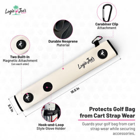 Logie Joe's dual magnets securely hold markers and towels on course