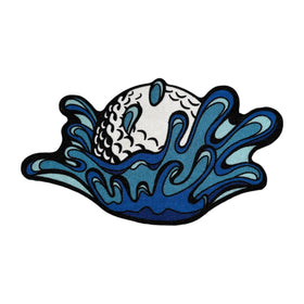 Logie Joe's Water Ball golf shop mat with non-slip backing stabilizes a cart.