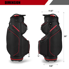 Longchao cart bag front-facing pockets provide quick access during play