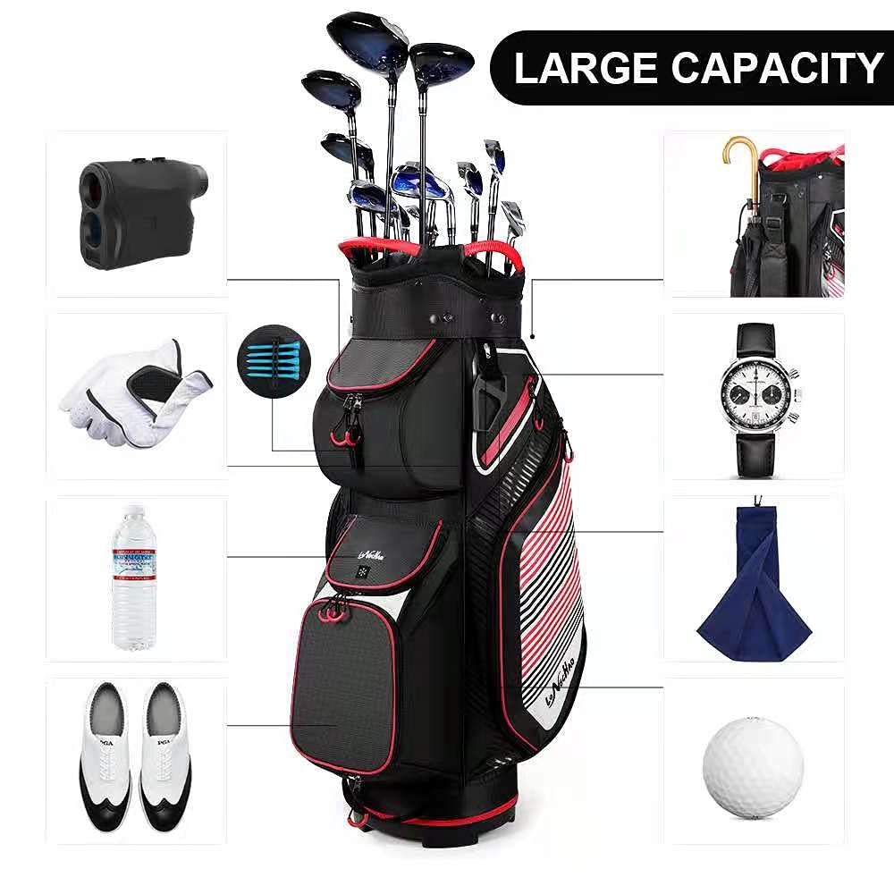 LONGCHAO golf bag with insulated cooler pocket for refreshments on course
