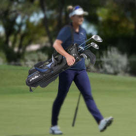 LONGCHAO 600D fabric and reinforced seams for long-lasting golf bag use.