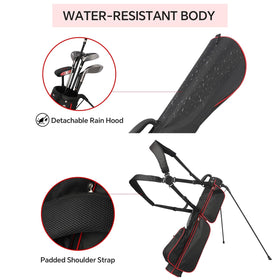 LONGCHAO Golf Bag with 2-way divider, simple 7-club arrangement for compact rounds.