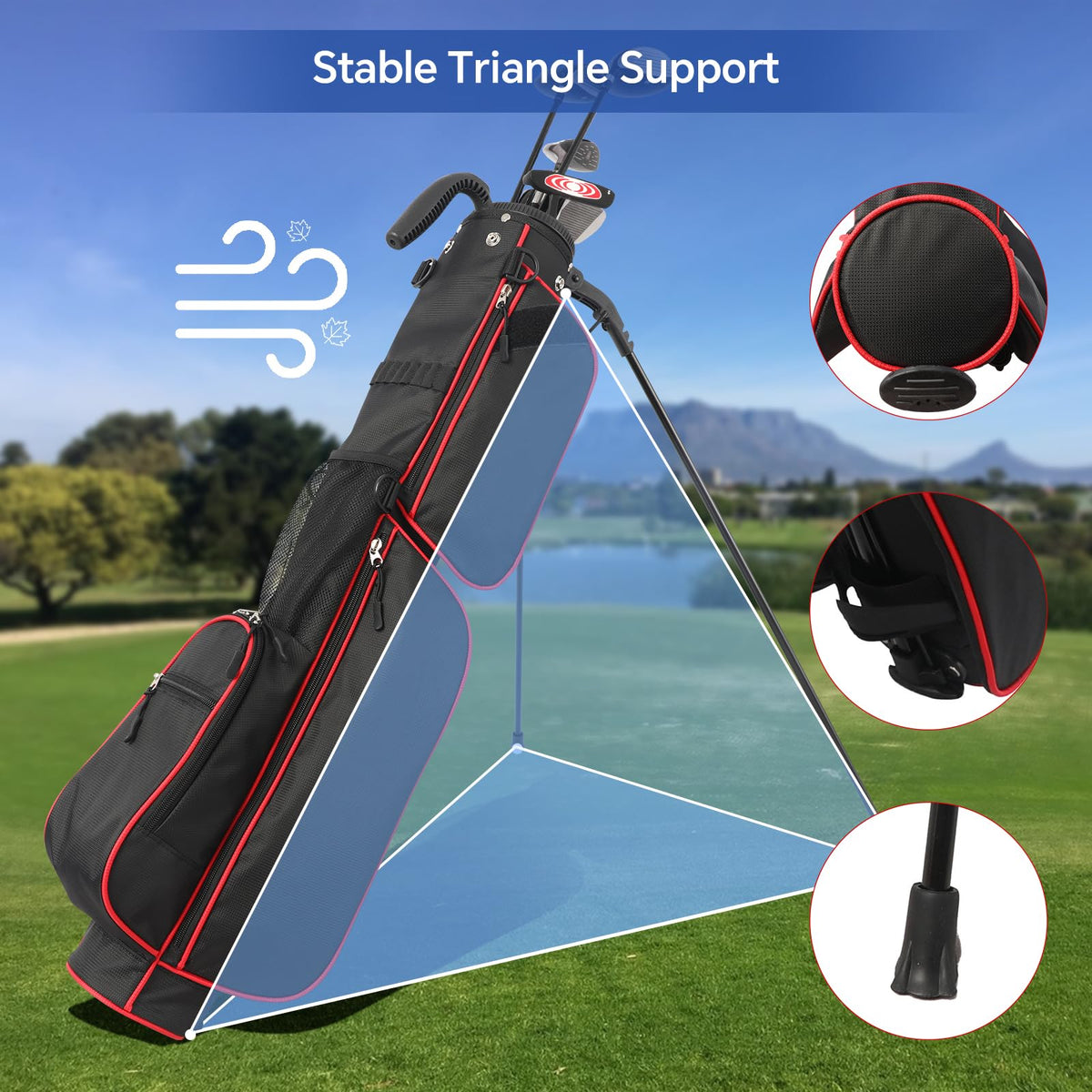LONGCHAO two-way dividers hold 6–7 clubs for quick setup.