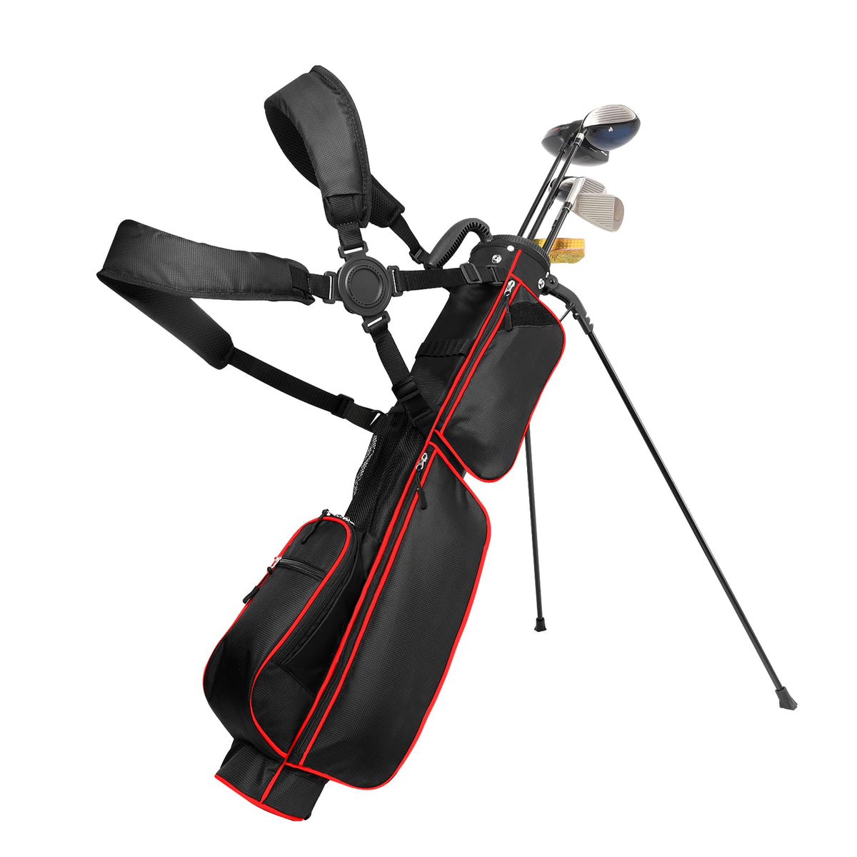 LONGCHAO golf bag lightweight stand showcases portability for easy carry.