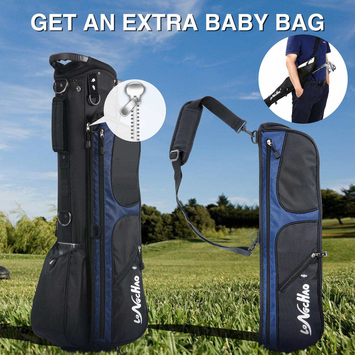 LONGCHAO multiple carry options with backpack straps and top handle.