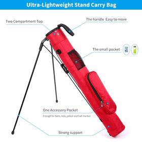 LONGCHAO golf bag side mesh pocket holds balls and tools for quick access