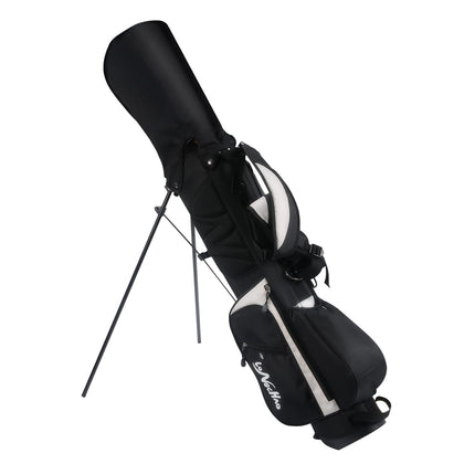 LONGCHAO golf bag stand front view highlighting a 4‑way divider