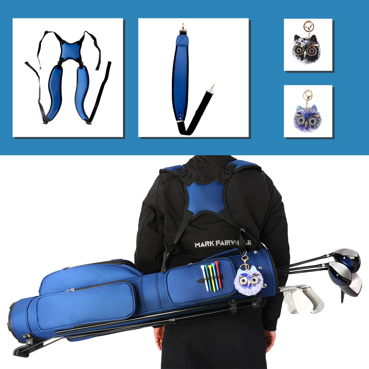 LONGCHAO Golf Bag Stand beverage pocket keeps drinks cool during rounds.