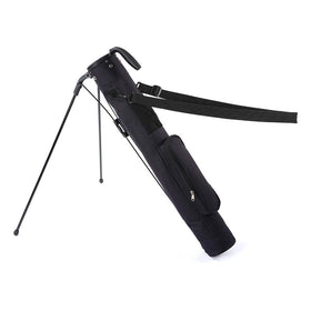 Longchao golf bag with stand deployed on grass for easy club access.