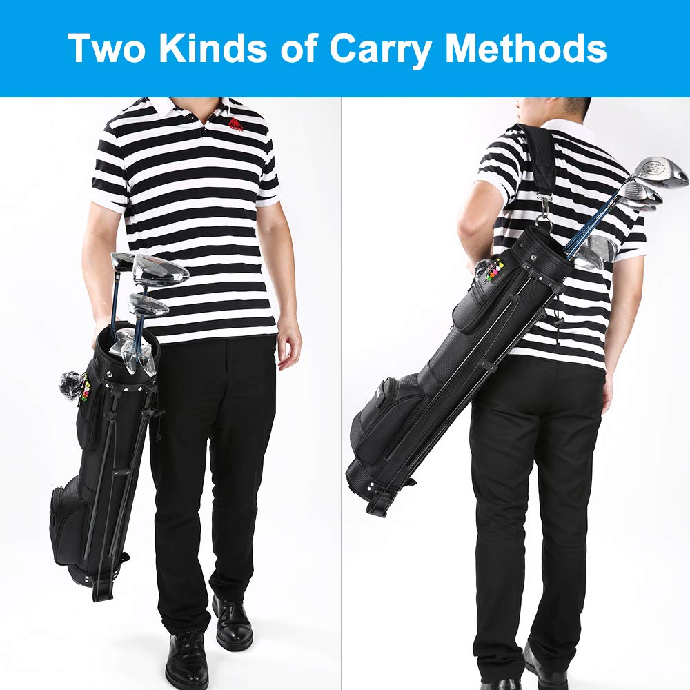 LONGCHAO golf bag with stand rain hood and pendants for extras