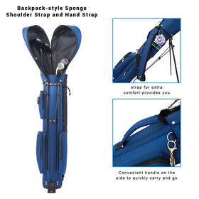 LONGCHAO Golf Bag Stand rain hood protects clubs in wet weather.